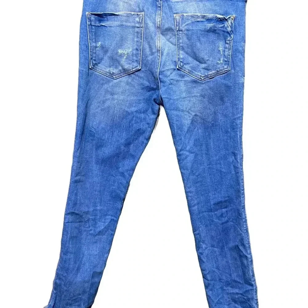 Zara Trafaluc Distressed Blue Denim Jeans‎ Size 4 - Picture 2 of 9